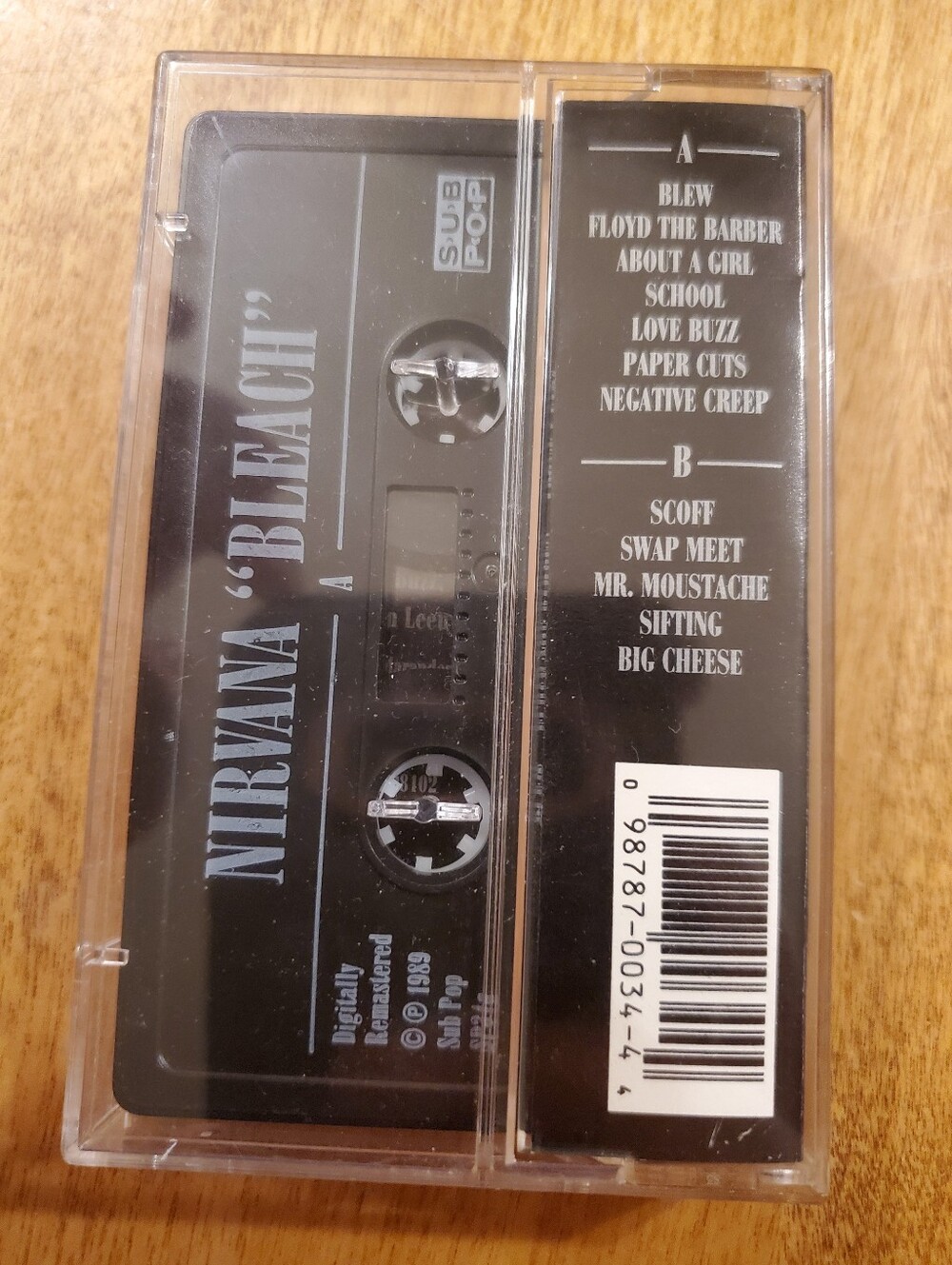 Nirvana Bleach Cassette 1989 Sub Pop Early 1992 Rare Vg++ Oop - Picture 3 of 3